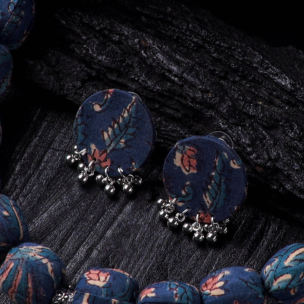 Handmade Fabart Beads Gs Pendant Necklace with Earrings Set 21