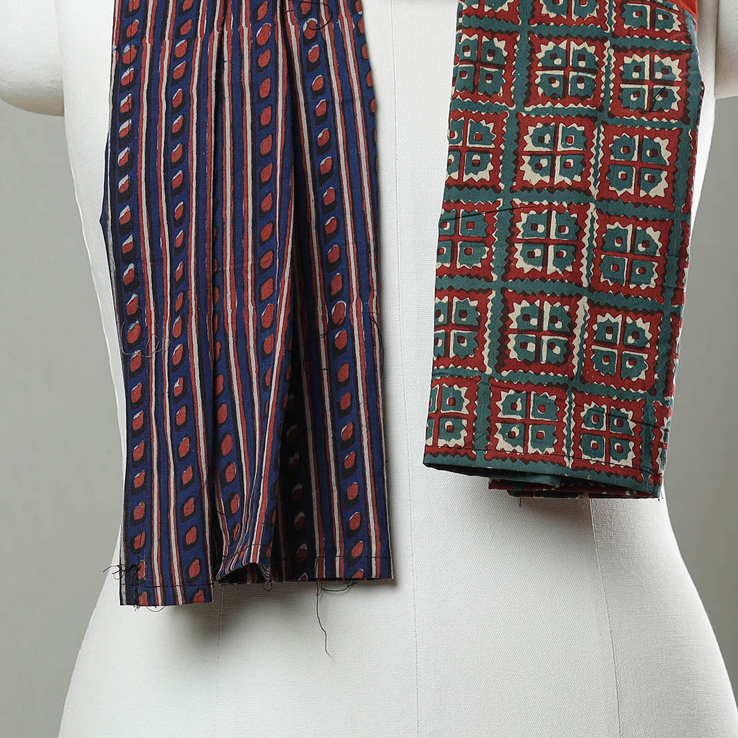 Multicolor - Patchwork Block Printed Cotton Stole 65