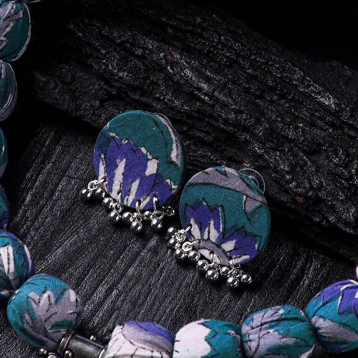 Handmade Fabart Beads Gs Pendant Necklace with Earrings Set 22