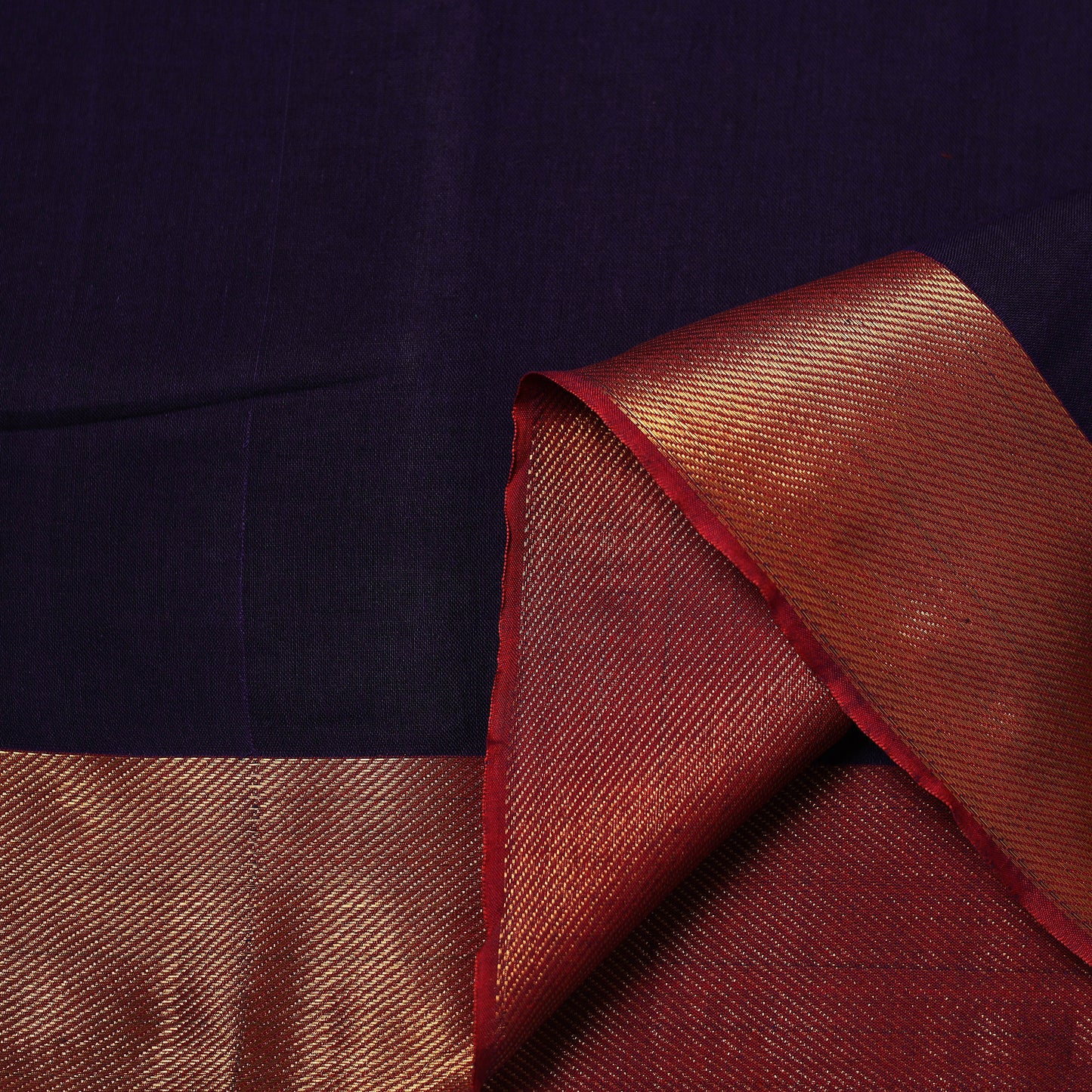 Purple - Dharwad Cotton Fabric with Border 20