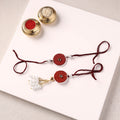 Handmade Kundan & Bead Work Fabart Rakhi with Lumba Set 63