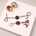 Handmade Kundan & Bead Work Fabart Rakhi with Lumba Set 64