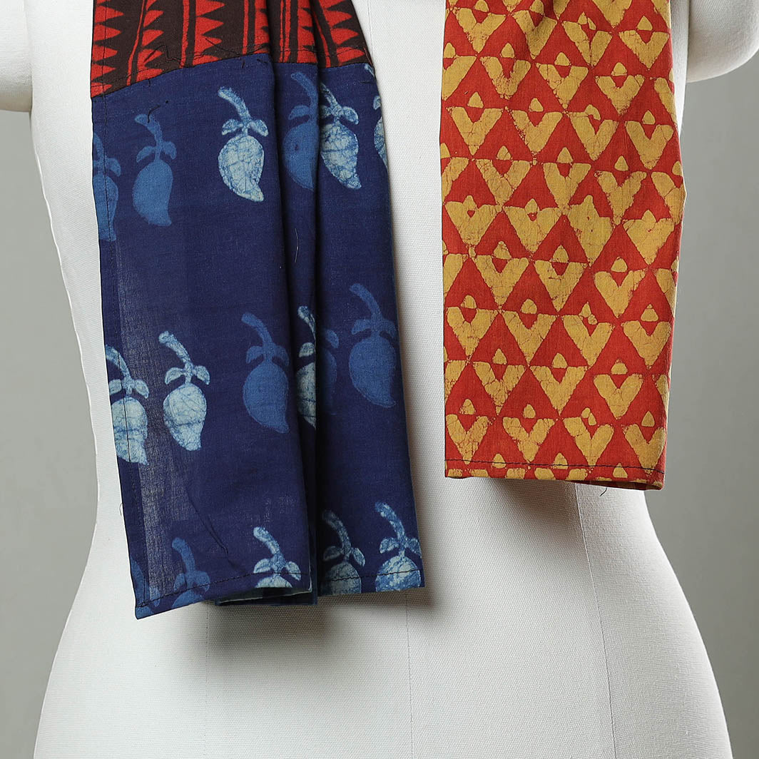 Multicolor - Patchwork Block Printed Cotton Stole 72