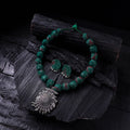 Handmade Fabart Beads Gs Pendant Necklace with Earrings Set 27