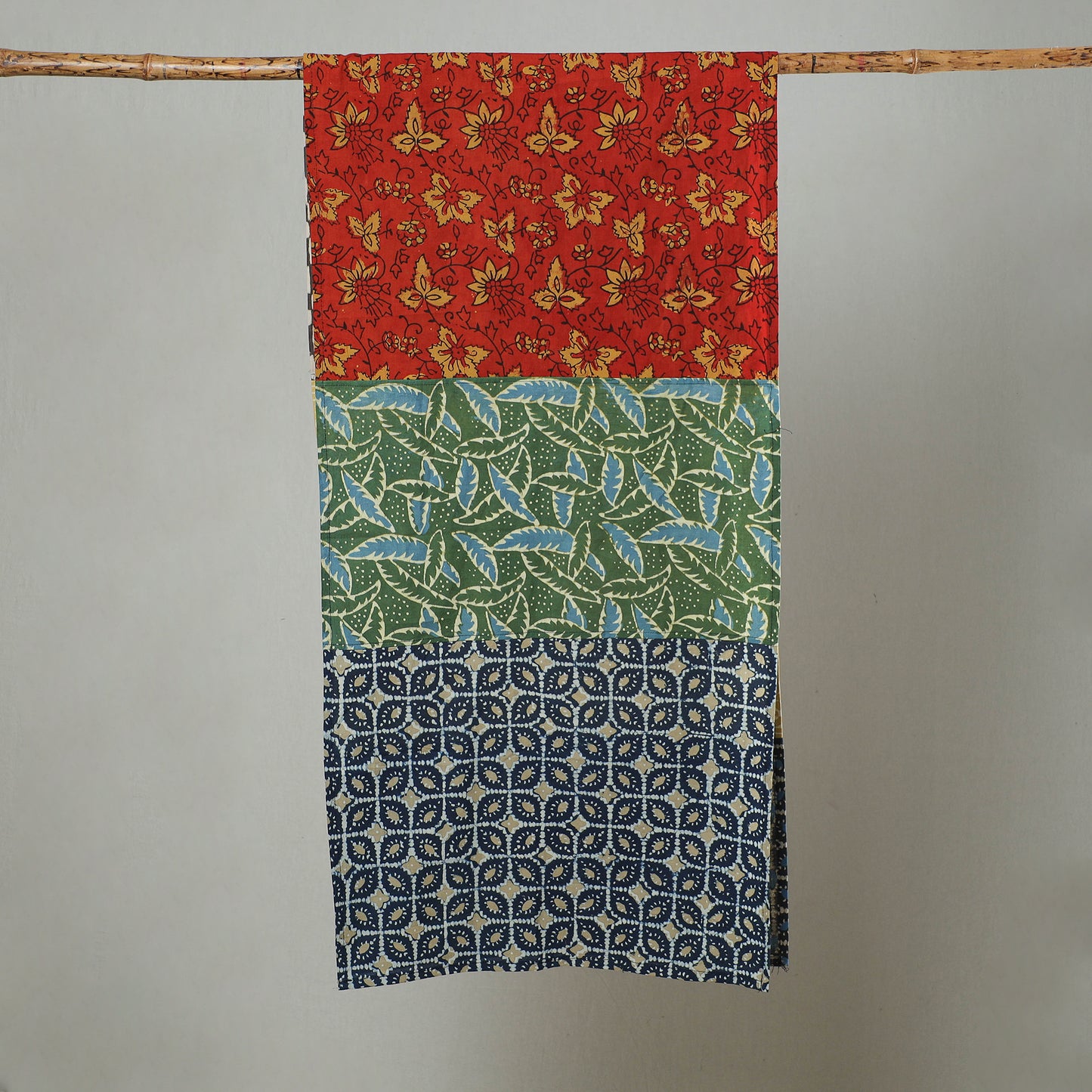 Multicolor - Patchwork Block Printed Cotton Stole 73