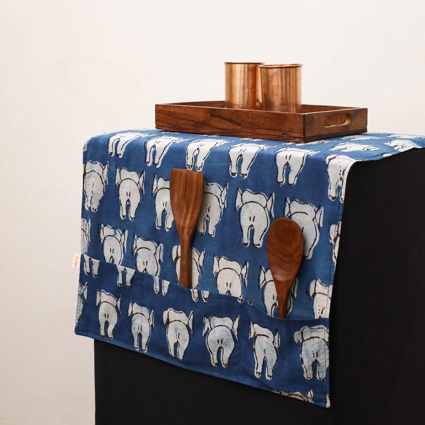 Handmade Fridge Top Cover with Multiple Pockets 109