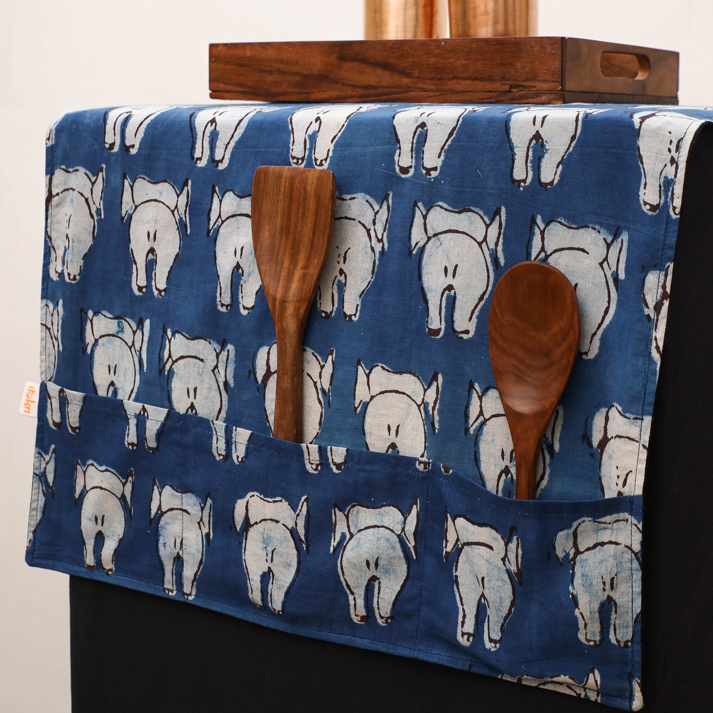 Handmade Fridge Top Cover with Multiple Pockets 109