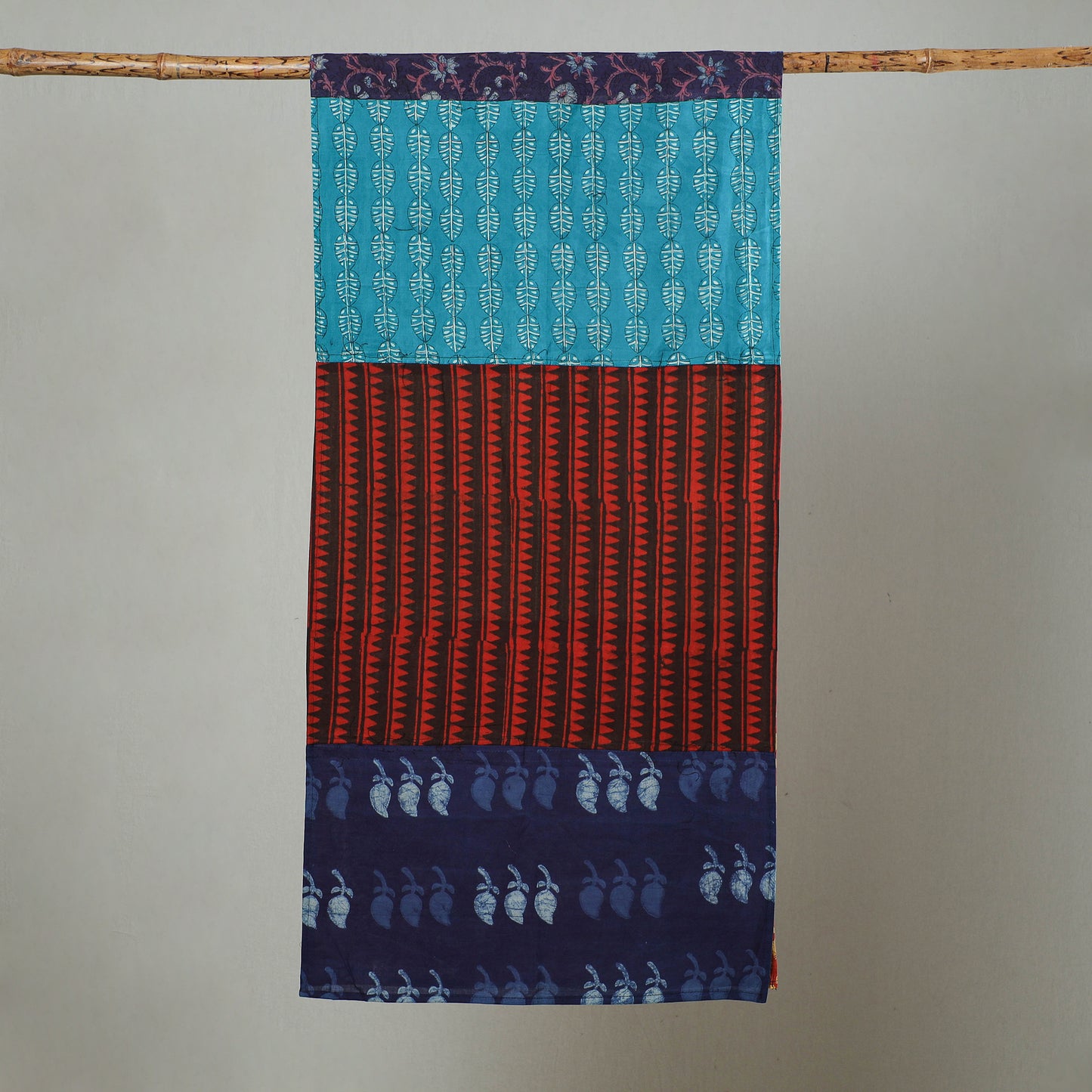 Multicolor - Patchwork Block Printed Cotton Stole 72