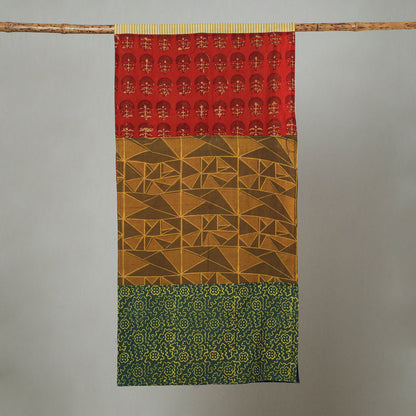 Multicolor - Patchwork Block Printed Cotton Stole 68