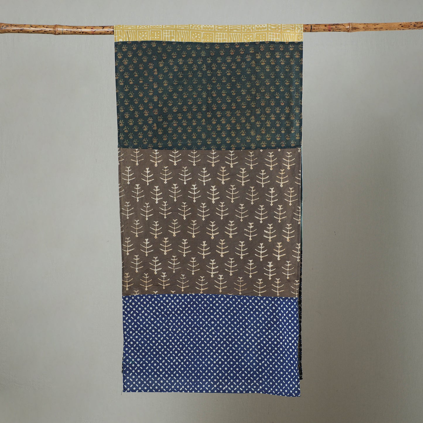 Multicolor - Patchwork Block Printed Cotton Stole 66