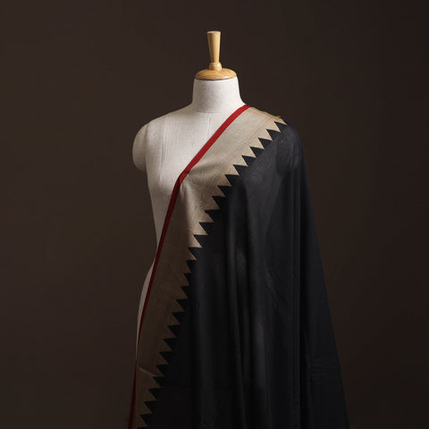Black - Dharwad Cotton Fabric with Border 09