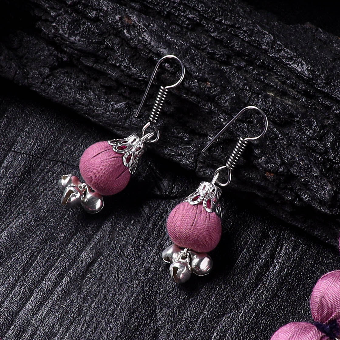 Handmade Fabart Beads Gs Ghungroo Necklace with Earrings Set 34
