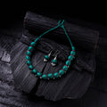 Handmade Fabart Beads Gs Ghungroo Necklace with Earrings Set 35