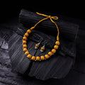 Handmade Fabart Beads Gs Ghungroo Necklace with Earrings Set 36