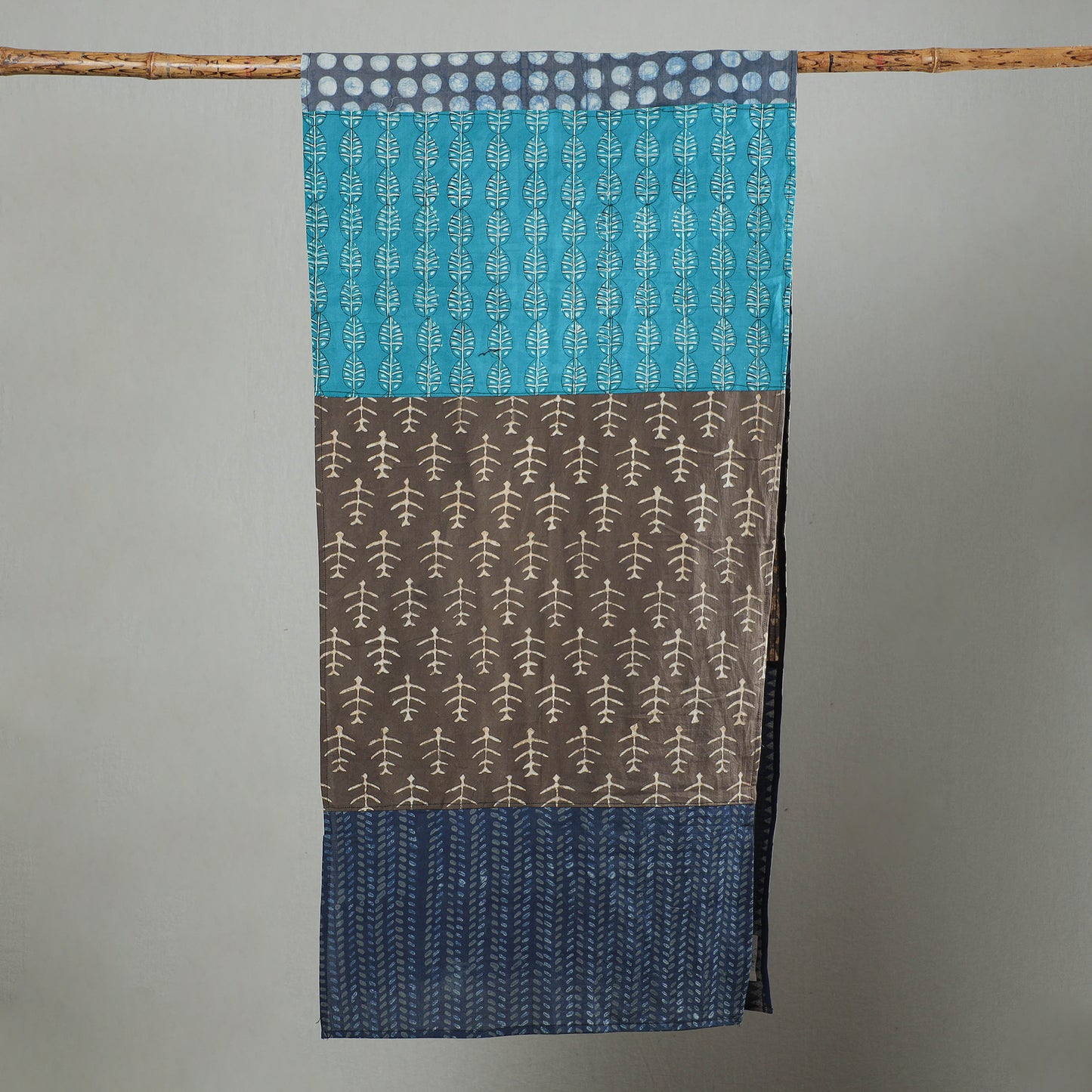 Multicolor - Patchwork Block Printed Cotton Stole 50