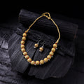 Handmade Fabart Beads Gs Ghungroo Necklace with Earrings Set 37