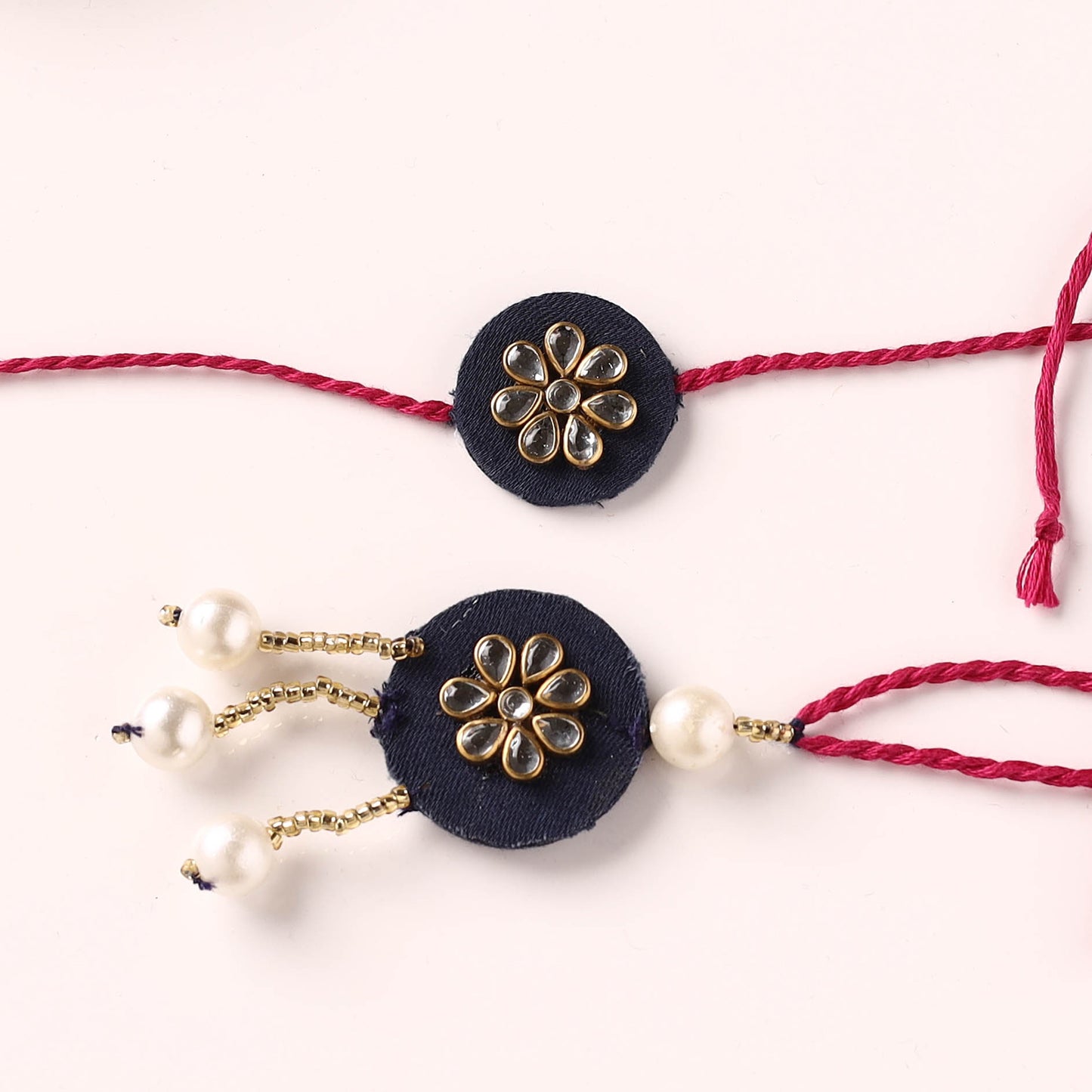 Handmade Kundan & Bead Work Fabart Rakhi with Lumba Set 82