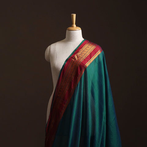 Green - Dharwad Cotton Fabric with Border 03