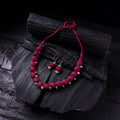 Handmade Fabart Beads Gs Ghungroo Necklace with Earrings Set 38