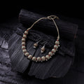 Handmade Fabart Beads Gs Ghungroo Necklace with Earrings Set 39