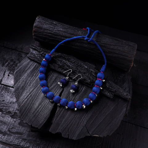 Handmade Fabart Beads Gs Ghungroo Necklace with Earrings Set 40