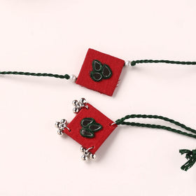 Handmade Thread & Mirror Work Fabart Rakhi with Lumba Set 89