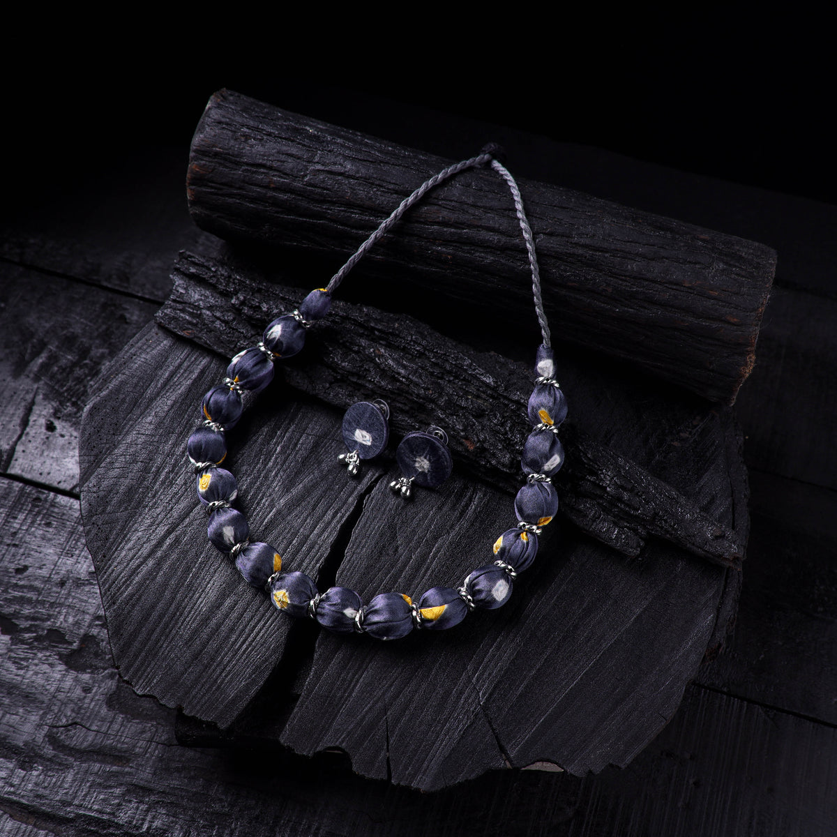 Handmade Fabart Beads Gs Necklace with Earrings Set 43