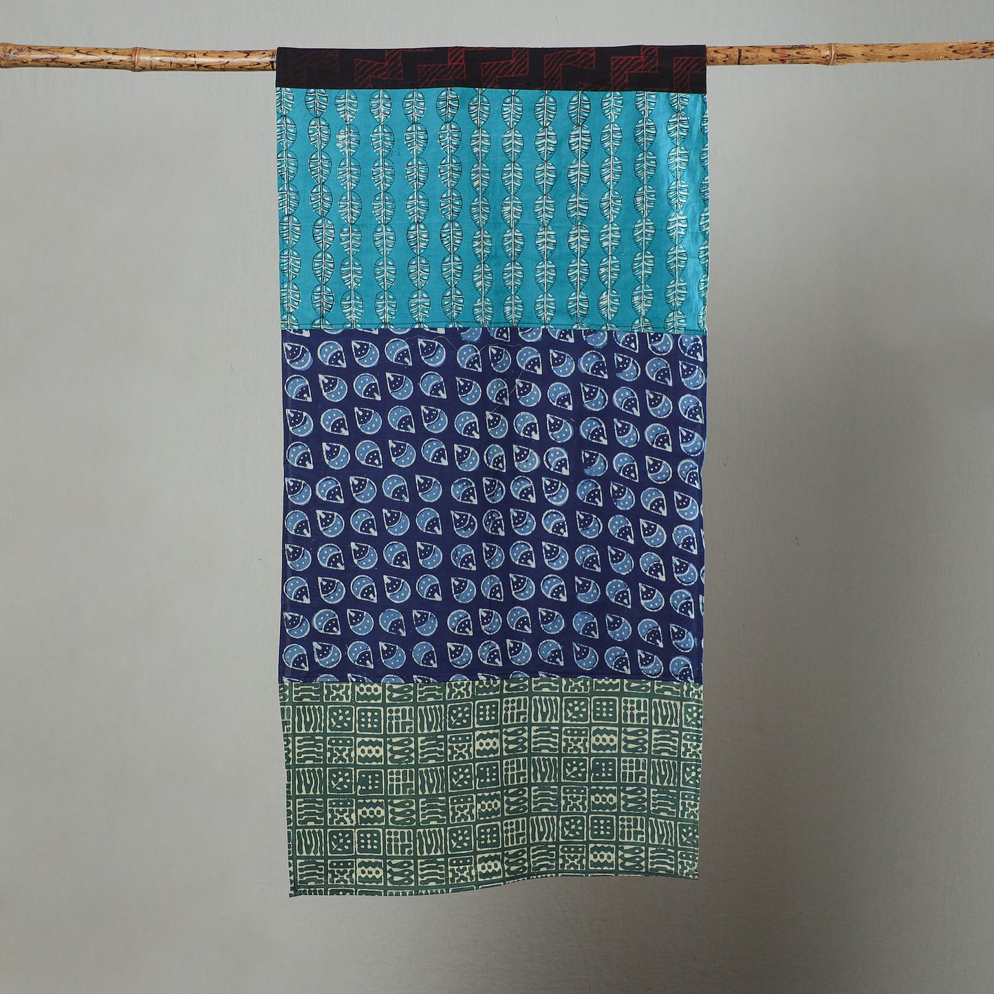 Multicolor - Patchwork Block Printed Cotton Stole 31