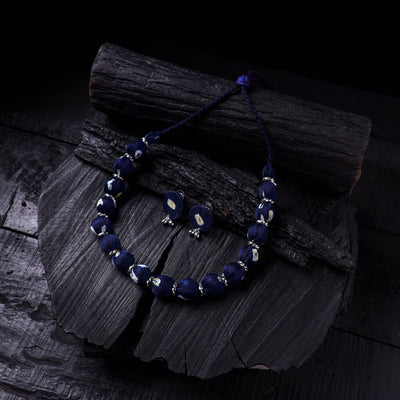 Handmade Fabart Beads Gs Necklace with Earrings Set 44