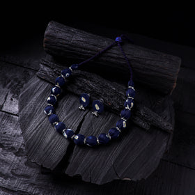 Handmade Fabart Beads Gs Necklace with Earrings Set 44