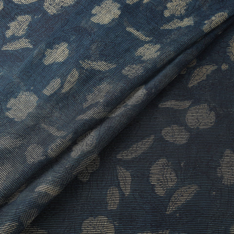 Blue - Bagru Indigo Hand Block Print Kota Doria Natural Dyed Cotton Fabric 17