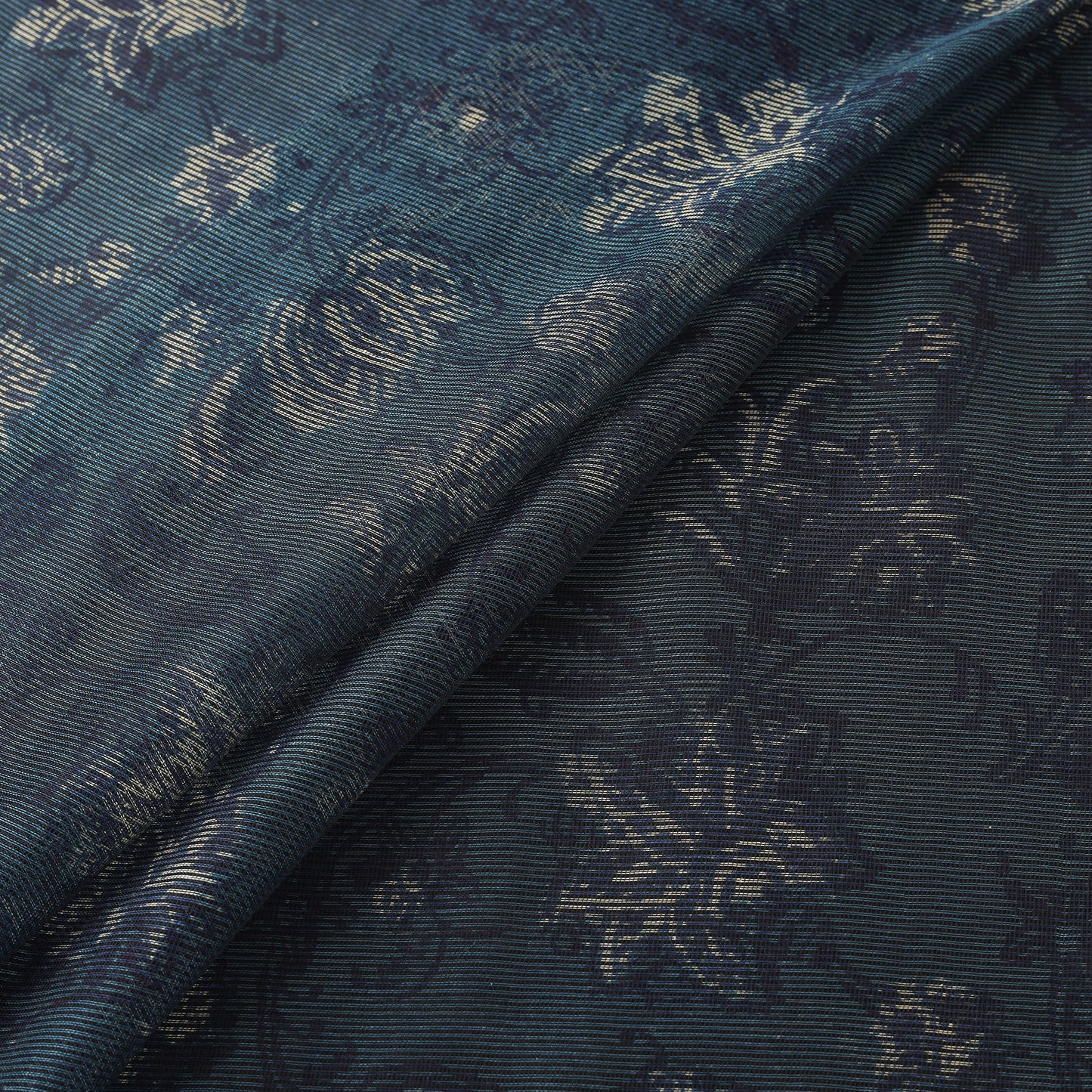 Blue - Bagru Indigo Hand Block Print Kota Doria Natural Dyed Cotton Fabric 18