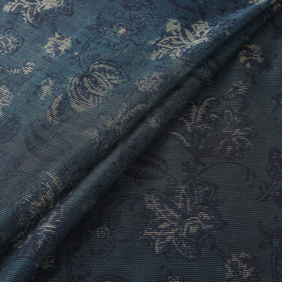 Blue - Bagru Indigo Hand Block Print Kota Doria Natural Dyed Cotton Fabric 18