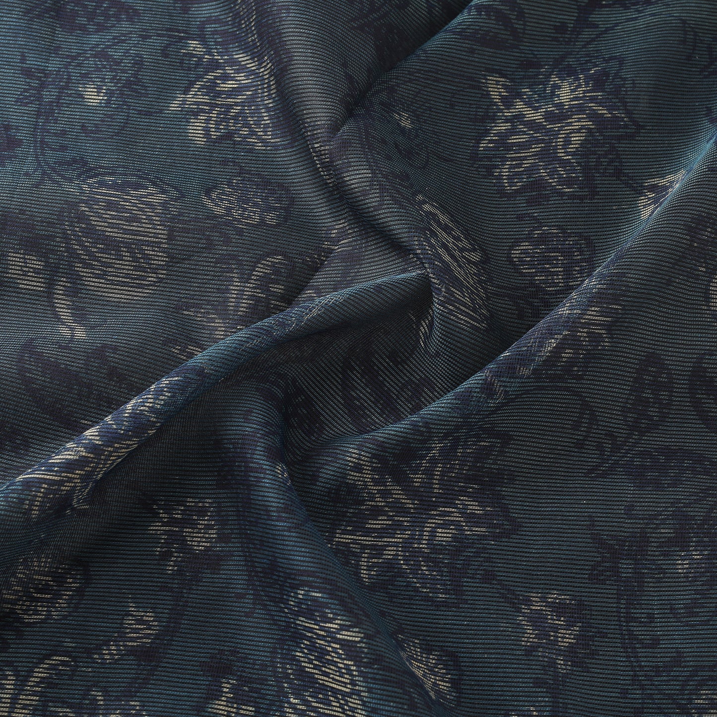 Blue - Bagru Indigo Hand Block Print Kota Doria Natural Dyed Cotton Fabric 18