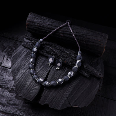 Handmade Fabart Beads Gs Necklace with Earrings Set 46
