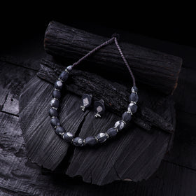 Handmade Fabart Beads Gs Necklace with Earrings Set 46