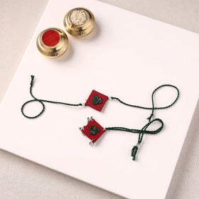 Handmade Thread & Mirror Work Fabart Rakhi with Lumba Set 94
