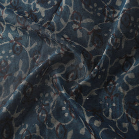 Blue - Bagru Indigo Hand Block Print Kota Doria Natural Dyed Cotton Fabric 19