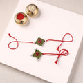 Handmade Thread & Mirror Work Fabart Rakhi with Lumba Set 95