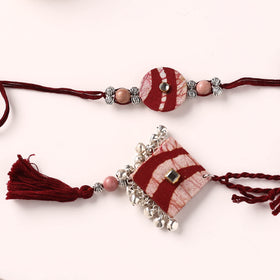 Handmade GS Beads & Kundan Work Fabart Rakhi with Lumba Set 97