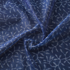 Blue - Bagru Indigo Hand Block Print Kota Doria Natural Dyed Cotton Fabric 13