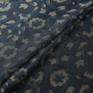 Bagru Indigo Hand Block Print Kota Doria Natural Dyed Cotton Fabric 11