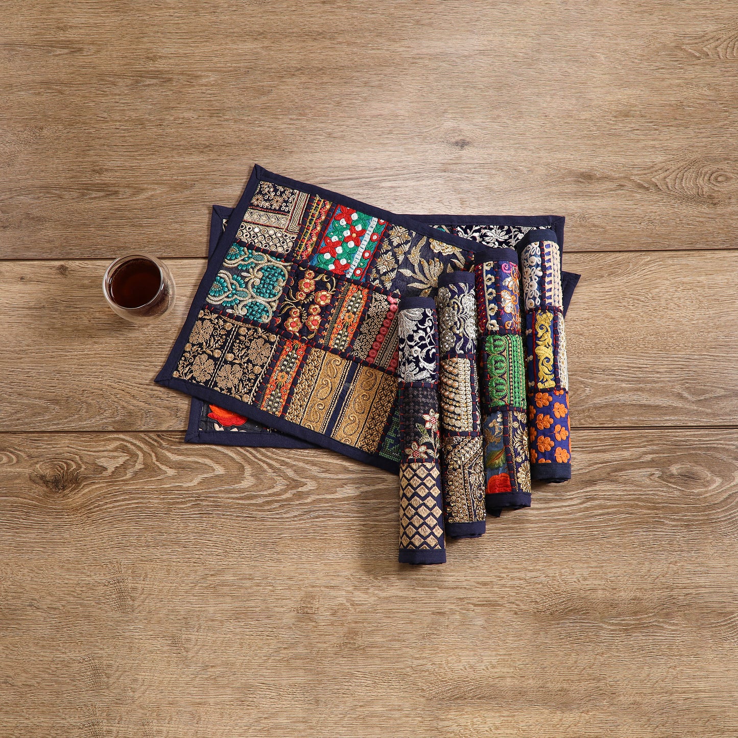 Khambadiya Patchwork Dining Table Mats (Set of 6) 02