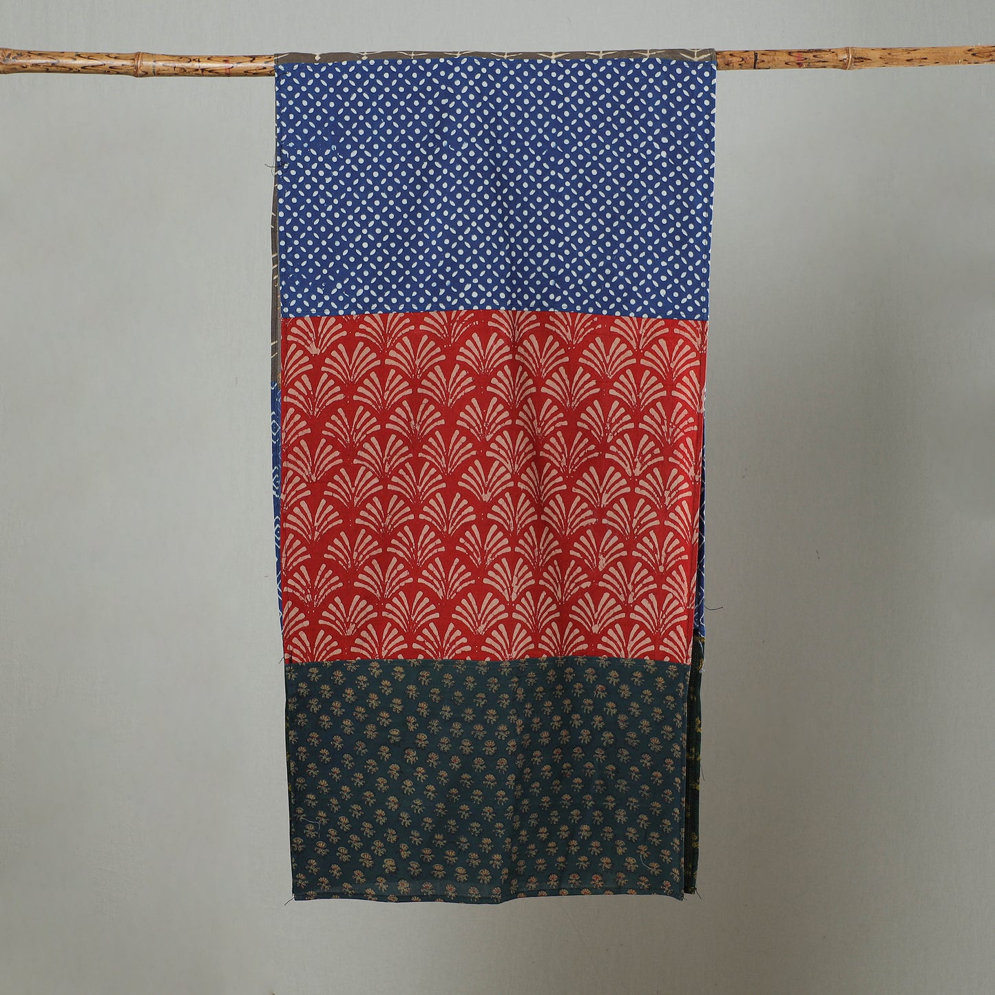 Multicolor - Patchwork Block Printed Cotton Stole 21