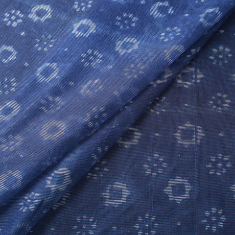 Bagru Indigo Hand Block Print Kota Doria Natural Dyed Cotton Fabric 10