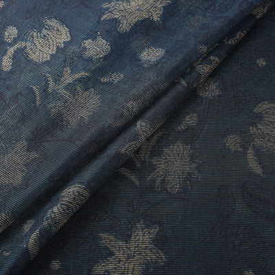 Blue - Bagru Indigo Hand Block Print Kota Doria Natural Dyed Cotton Fabric 07