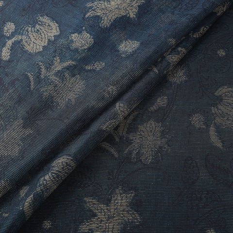 Bagru Indigo Hand Block Print Kota Doria Natural Dyed Cotton Fabric 07