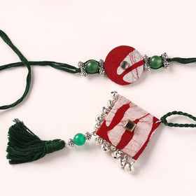 Handmade GS Beads & Kundan Work Fabart Rakhi & Lumba Set with Potli 101