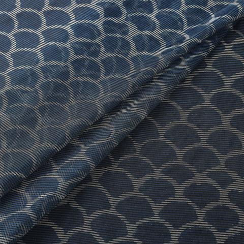 Blue - Bagru Indigo Hand Block Print Kota Doria Natural Dyed Cotton Fabric 09