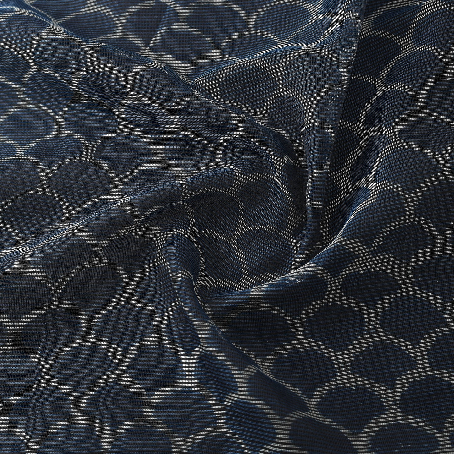 Blue - Bagru Indigo Hand Block Print Kota Doria Natural Dyed Cotton Fabric 09
